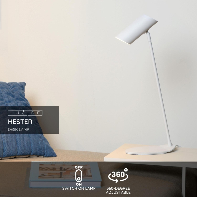 Lucide HESTER - Stolná lampa - 1xGU10 - Biela